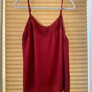 CAbi Burgundy Lace Camisole Top